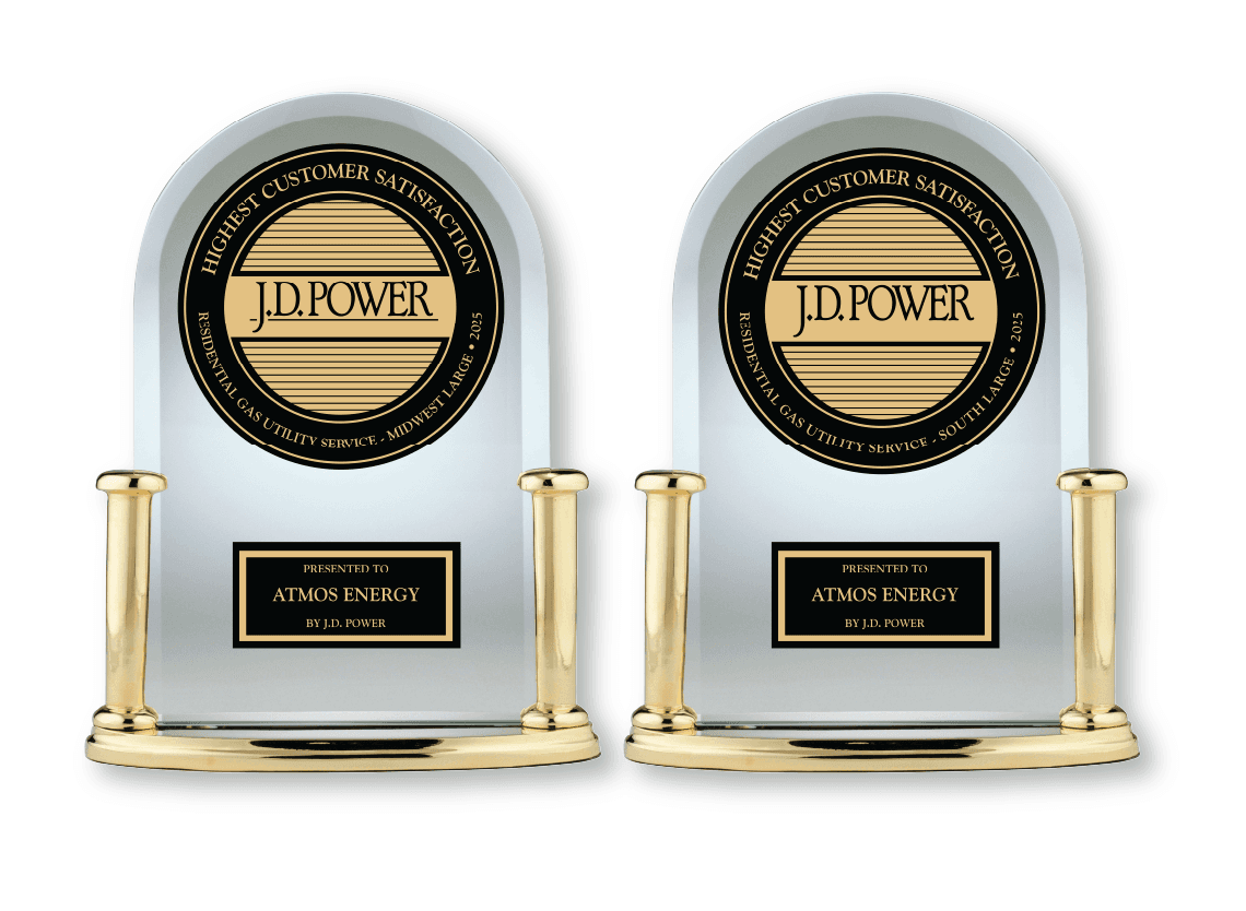 #1 in Customer Satisfaction with Residential Natural Gas Service in the Midwest & South among Large Utilities. #1 in Customer Satisfaction with Residential Natural Gas Service in the Midwest & South among Large Utilities. For J.D. Power 2025 award information, visit jdpower.com/awards.