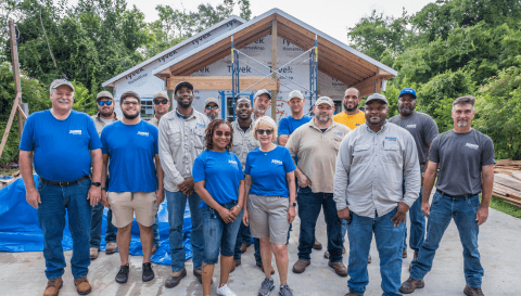 Atmos Energy volunteers at Habitat for Humanity Zero Net Energy home build